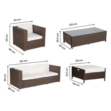 Комплект садовой мебели Favora ROSEMARY Коричневый WS610 фото - 12