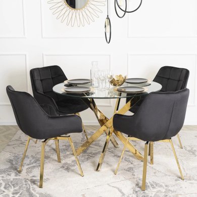 Обідній стілець поворотний Mebel Elit MIA Welur Чорний ME.MIA/CZ/ZL/V/K фото - 13