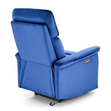 Кресло мягкое раскладное с реклайнером Halmar SEMIR Welur Синий V-CH-SEMIR-FOT-GRANATOWY фото - 2