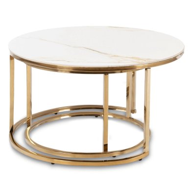 Комплект журнальных столов Mebel Elit MILANO Marmur 2 шт Белый ME.MILANO/BM/ZL/L фото - 5