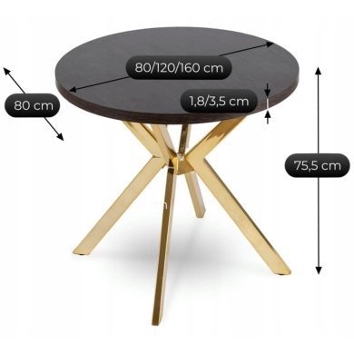 Раскладной обеденный стол Mebel Elit DORIAN Черный ME.DORIAN/CZ/ZL/S фото - 12