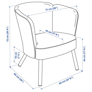 Кресло мягкое HERRAKRA Черный - 2 IKEA Кресло мягкое HERRAKRA Черный (ИКЕА ЭРРАКРА) 20535548 фото - 2