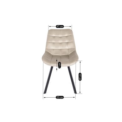 Обеденный стул Mebel Elit RICK Welur Кремовый - 11 Обеденный стул Mebel Elit RICK Welur Кремовый ME.RICK/KR/V/K фото - 11