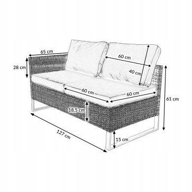Комплект садовой мебели Kontrast COMO TAUPE Бежевый - 15 Комплект садовой мебели Kontrast COMO TAUPE Бежевый 5.90.13143 фото - 15