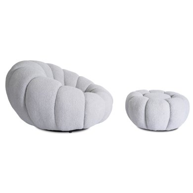 Крісло м'яке поворотне з пуфом Mebel Elit PETTIT Сірий - 4 Крісло м'яке поворотне з пуфом Mebel Elit PETTIT Сірий ME.PETTIT/P/TB/FW фото - 4