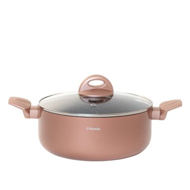 Кастрюля с крышкой Homla ANDORA 24 см | Розовый 213334