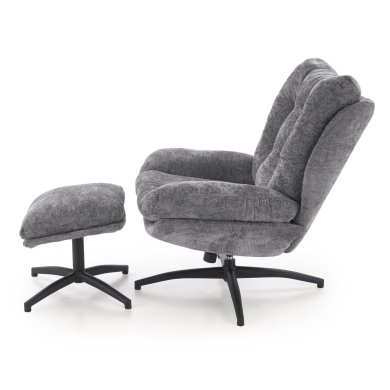 Кресло мягкое поворотное с подставкой Halmar PESTO Пепельный V-CH-PESTO-FOT-POPIELATY фото - 2