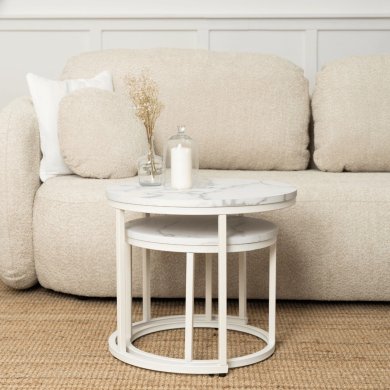 Комплект журнальних столів Mebel Elit JOE Marmur 2 шт Білий ME.JOE/BM/B/L фото - 10
