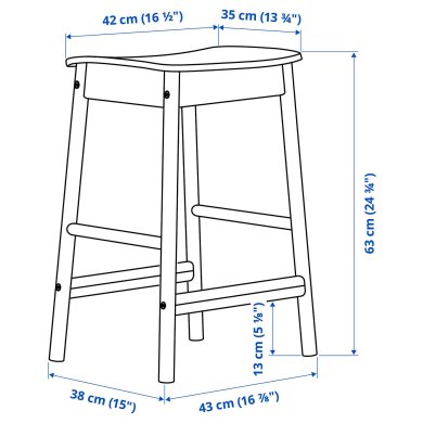 IKEA Барный табурет RONNINGE Дерево (ИКЕА РОННИНГЕ) 60512899 фото - 8
