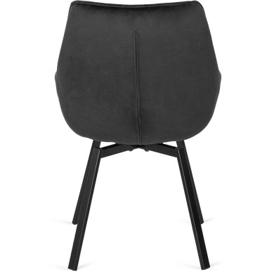 Обідній стілець поворотний Mebel Elit LUNA Welur Чорний ME.LUNA/CZ/V/K фото - 5