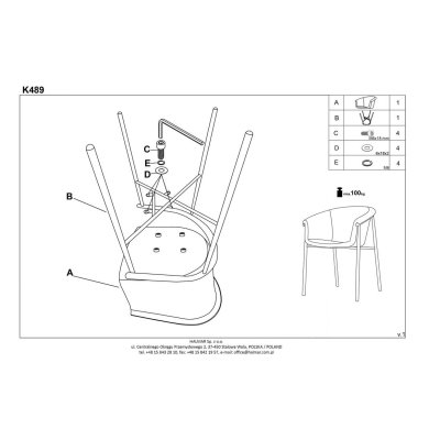 Обеденный стул Halmar K489 Бежевый - 20 Обеденный стул Halmar K489 Бежевый V-CH-K/489-KR-BEŻOWY фото - 20