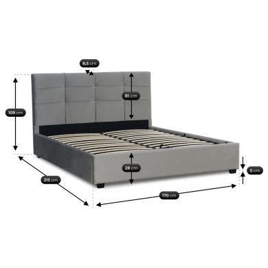 Кровать Mebel Elit TINGA Welur 160x200 см Темно-серый ME.TINGA/160/CP/V/LOZZPOJ фото - 10