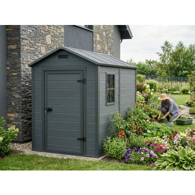 Садовий будиночок Garden Line GRIDEN 131,1x186x198,5 см Чорний DOR3433 фото - 4