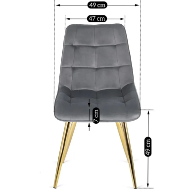 Обеденный комплект мебели Mebel Elit TINGA CARO | Черный / Золотой / Серый TINGA/BLACK/GOLD/CARGO/GREY/GOLD фото - 18