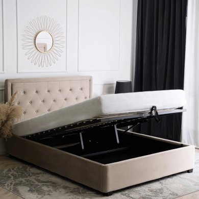 Ліжко Mebel Elit CROS Welur 140x200 см Бежевий - 4 Ліжко Mebel Elit CROS Welur 140x200 см Бежевий ME.CROS/140/BZ/V/LOZZPOJ фото - 4