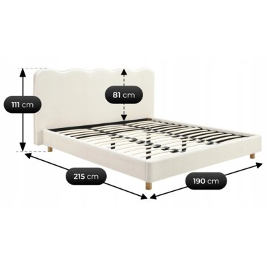 Кровать Mebel Elit IZMIR Boucle 180x200 см Кремовый ME.IZMIR/180/KR/TB/LOZ фото - 6