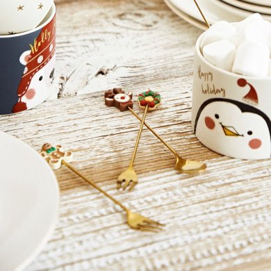 Набор столовых приборов Homla BONYA 4 шт Золотой 224666 фото - 5