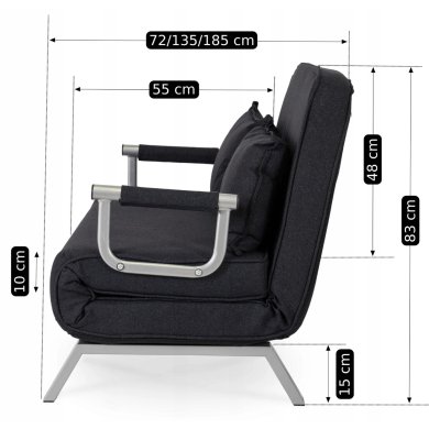 Розкладний диван Mebel Elit BART 2 Чорний ME.BART2/CZ/T/FW фото - 16