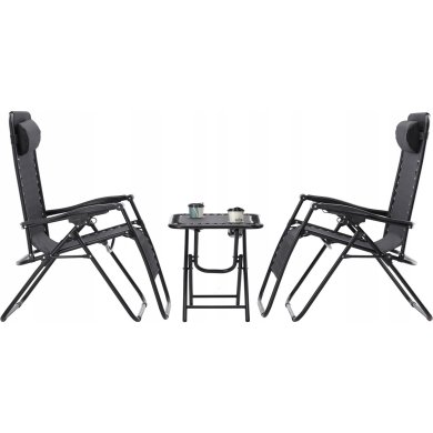 Комплект складаних садових меблів Favora ZERO GRAVITY Темно-сірий FZ12050DG фото - 2