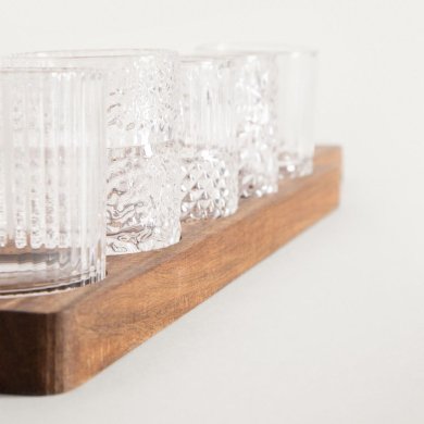 Набір стопок для горілки на підносі Homla AMUZO 80 мл 5 шт Прозорий 241427 фото - 2