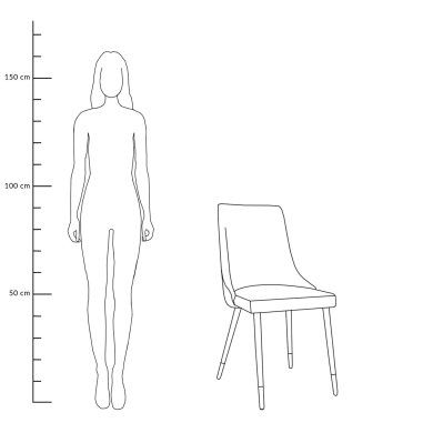 Обеденный стул Homla LOGAN Welur Серый 164070 фото - 11