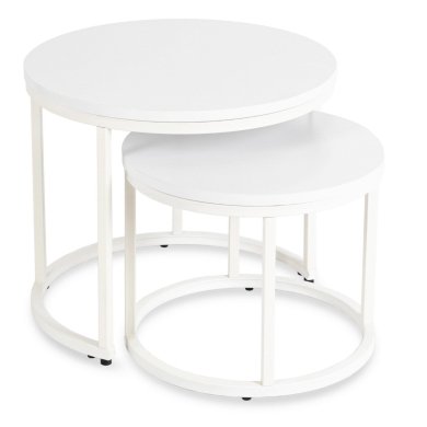 Комплект журнальних столів Mebel Elit JACK 2 шт Білий - 4 Комплект журнальних столів Mebel Elit JACK 2 шт Білий ME.JACK/B/B/L фото - 4
