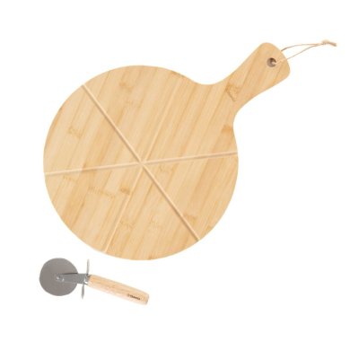 Обробна дошка для піци з ножем Homla BAMBOU 32x45 см Дерево 229355 фото - 2