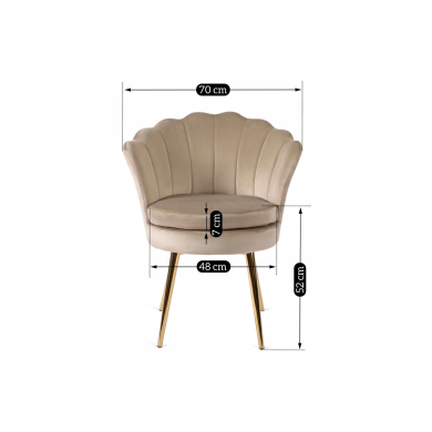 Обідній стілець Mebel Elit VIOLA Welur Бежевий ME.VIOLA/EC/ZL/V/K фото - 9