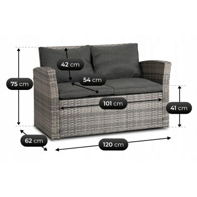 Комплект садовой мебели Mebel Elit DOVER Серый ME.DOVER/P/RT/OGR/ZES фото - 11