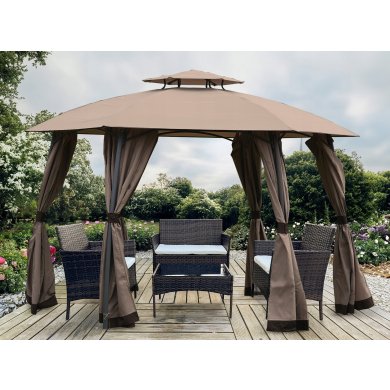 Садовая беседка Kontrast TORONTO 375 см Бежевый - 2 Садовая беседка Kontrast TORONTO 375 см Бежевый 5.07.14478 фото - 2