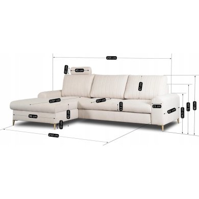 Розкладний диван Mebel Elit BILBAO Бежевий MLK.MONACO/LOFT1/NARL фото - 13