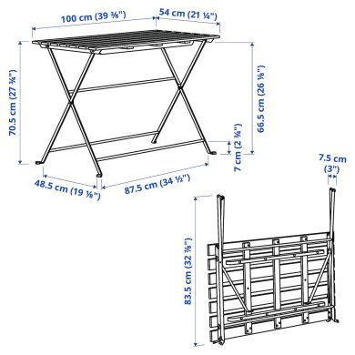 IKEA Комплект складной садовой мебели TARNO Дерево (ИКЕА ТАРН) 39534940 фото - 4