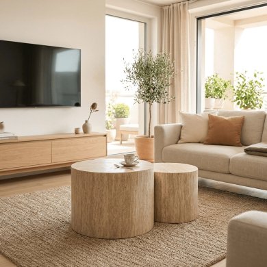 Комплект журнальних столів Mebel Elit LEILA 2 шт Травертин ME.LEILA/TRAW/L фото - 5