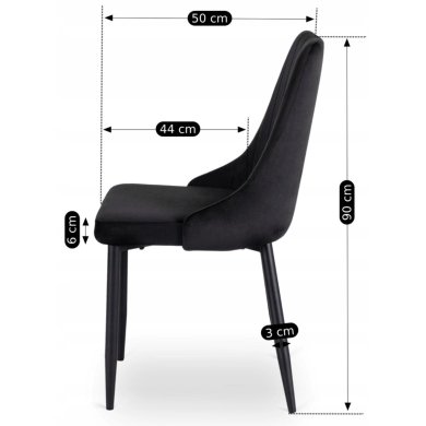Обеденный стул Mebel Elit BARI Welur Черный ME.BARI/CZ/V/K фото - 13