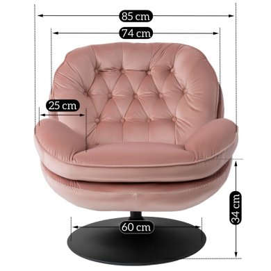 Крісло м'яке поворотне з підставкою Mebel Elit FIONA Рожевий ME.FIONA/R/V/FW фото - 5