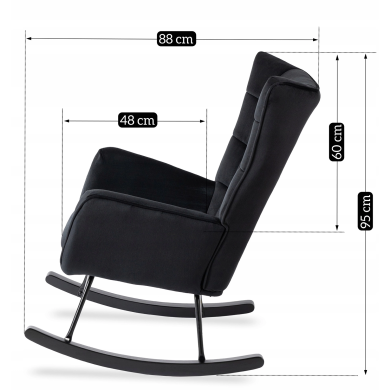 Кресло-качалка мягкое Mebel Elit JACKSON Welur Черный - 13 Кресло-качалка мягкое Mebel Elit JACKSON Welur Черный ME.JACKSON/CZ/V/FW фото - 13
