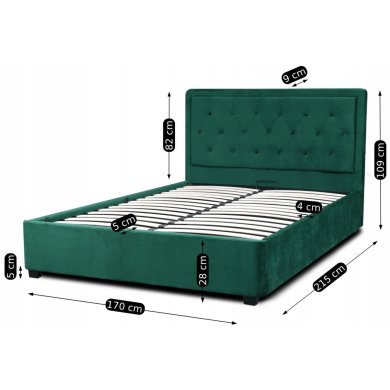 Ліжко Mebel Elit CROS Welur 160x200 см Зелений ME.CROS/160/C/Z/V/LOZZPOJ фото - 11