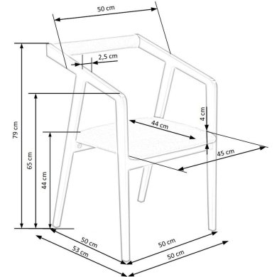 Обідній стілець Halmar AZUL 2 Дуб - 13 Обідній стілець Halmar AZUL 2 Дуб V-PL-N-AZUL_2-D.NATURALNY-POPIEL фото - 13