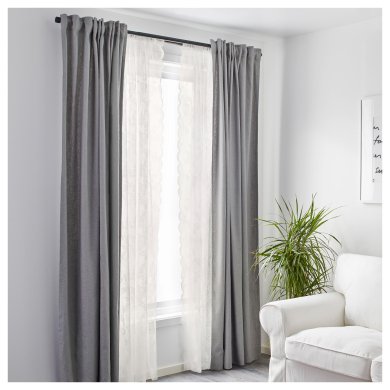 IKEA Тюль ALVINE SPETS 145х300 см 2 шт Кремовый (ИКЕА ALVINE СПЕЦ) 80070763 фото - 3