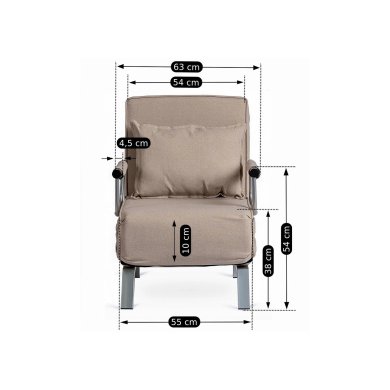 Кресло мягкое раскладное Mebel Elit BART Бежевый ME.BART/BZ/T/FW фото - 14