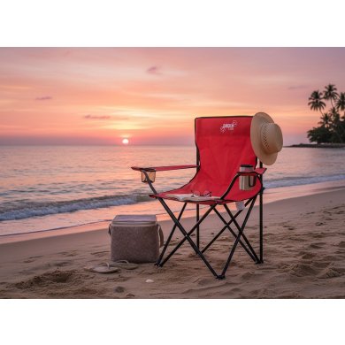 Складное рыбацкое кресло Garden Line LEZ Красный LEZ7174 фото - 3