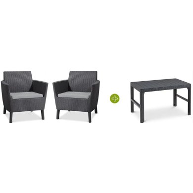 Комплект садовой мебели Keter SALEMO DUO/LYON Графит 004119 фото - 2