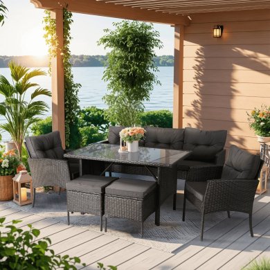 Комплект садовой мебели Mebel Elit ATLANTA Черный ME.ATLANTA/CZ/RT/OGR/ZES фото - 10