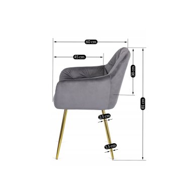 Обеденный стул Mebel Elit RAYA Серый - 10 Обеденный стул Mebel Elit RAYA Серый ME.RAYA/P/ZL/V/K фото - 10