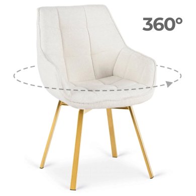 Обеденный стул поворотный Mebel Elit MIA Boucle Кремовый ME.MIA/KR/ZL/TB/K