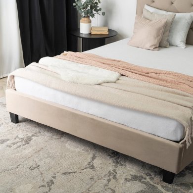 Кровать Mebel Elit QUEEN Welur 160x200 см Бежевый ME.QUEEN/160/BZ/V/LOZ фото - 6