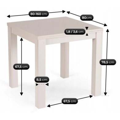 Раскладной обеденный стол Mebel Elit MAX Кашемир W.MAX/KASZ/KASZ/S фото - 9