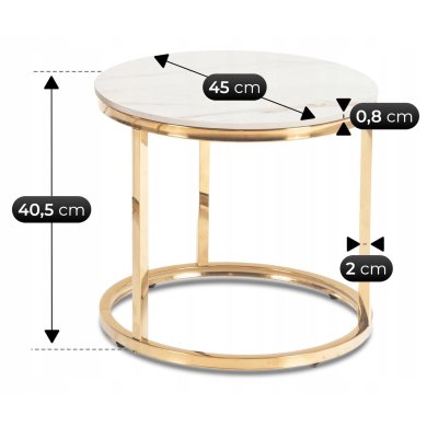 Комплект журнальних столів Mebel Elit MILANO S Ceramic Marmur 2 шт Білий ME.MILANO60/BM/ZL/L фото - 7