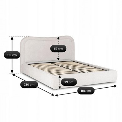 Кровать Mebel Elit HAGA Boucle 160x200 см Серый ME.HAGA/160/P/TB/LOZZPOJ фото - 12