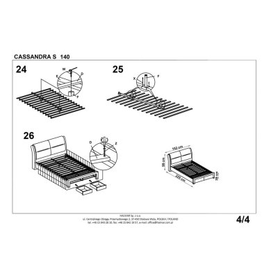 Кровать Halmar Cassandra S | 140х200 / Белый / черный V-CH-CASSANDRA_S_140-LOZ фото - 5